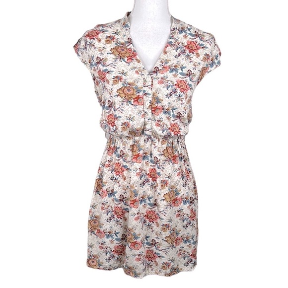 Forever 21 Floral V-Neck Summer Midi Dress Size Small - Picture 1 of 7